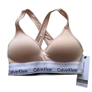 CALVIN KLEIN Modern Cotton Padded Molded Lt Pink Lift Bralette Bra Womens XS New